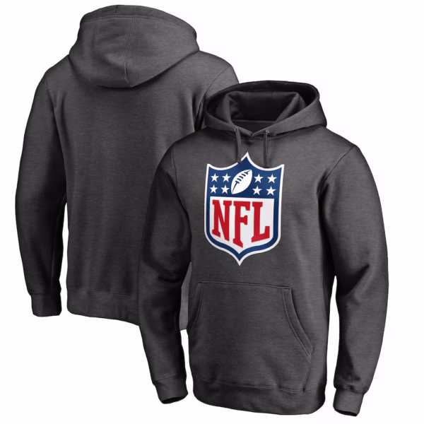 Men's Heathered Charcoal NFL Shield Primary Logo Pullover Hoodie